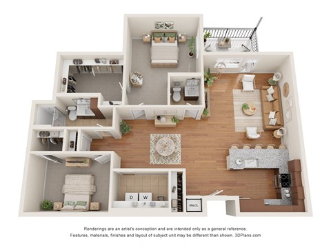 a floor plan of a home with a bedroom and a living room